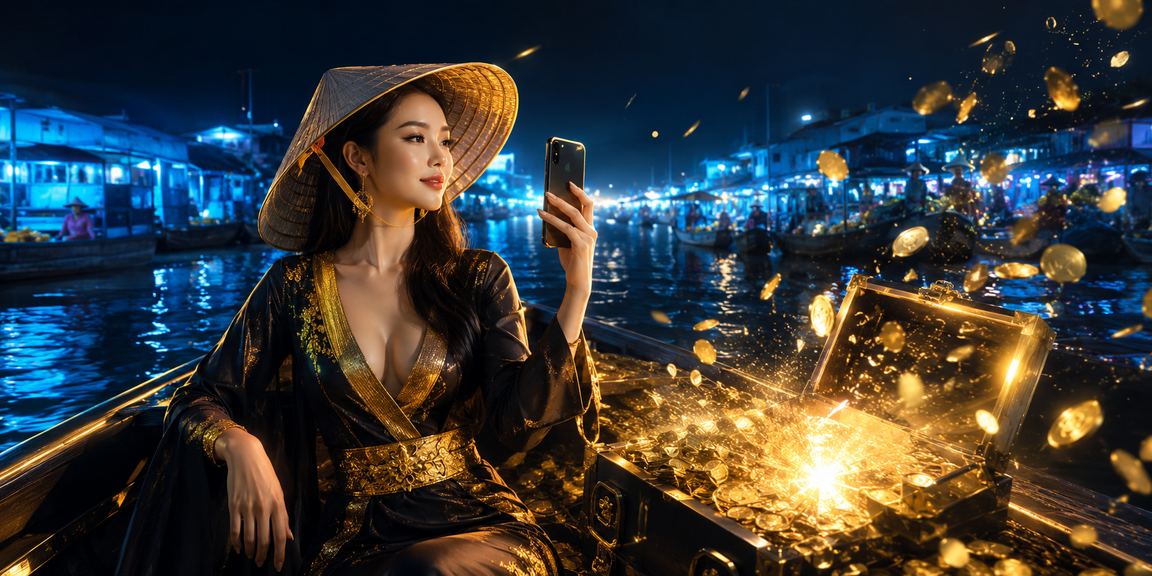 Cảnh sông Cần Thơ và người dùng trải nghiệm cá cược VIP trên nền tảng q8bet