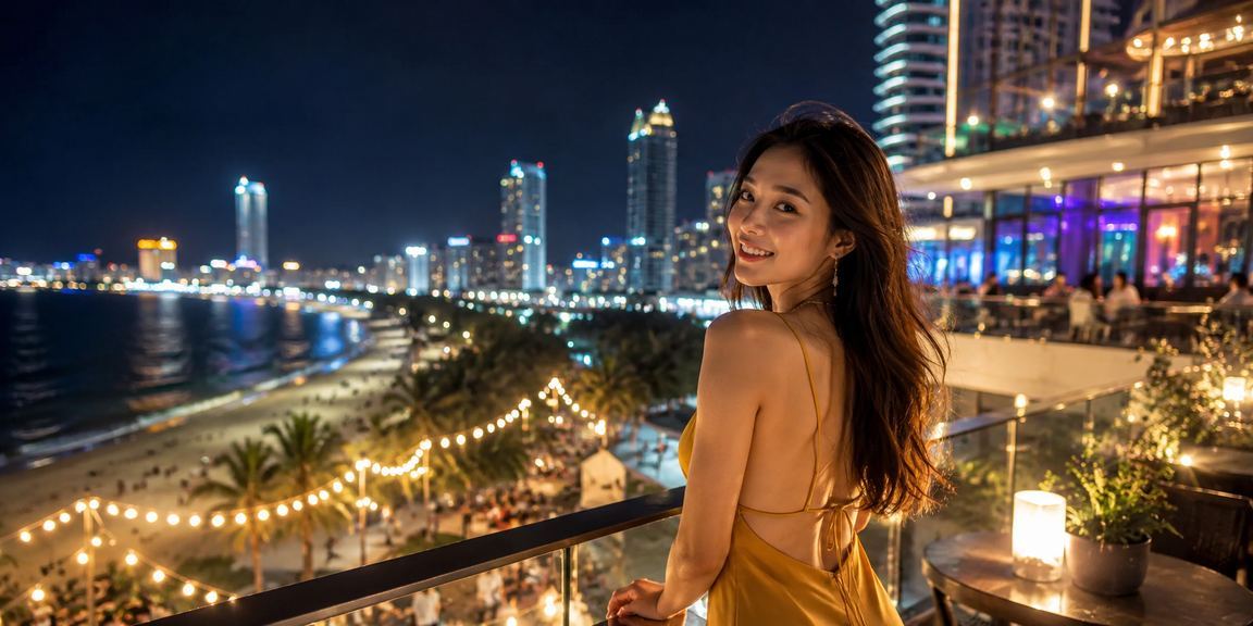 Người dùng Nha Trang tải ứng dụng q8bet trên điện thoại bên bãi biển buổi sáng